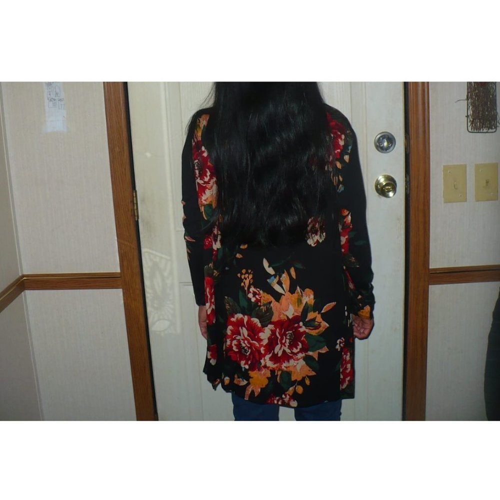 Womens Floral Cardigan With Pockets Small Lightweight Sweater Fall Fashion Trend - Picture 5 of 9